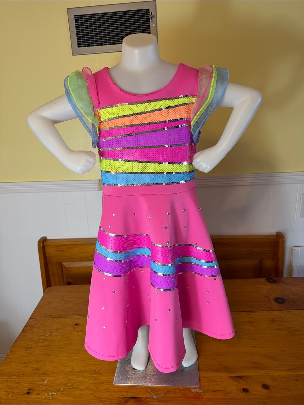 Jojo Siwa Pink Sequin Rainbow Dress